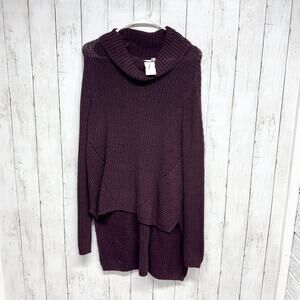 Anthropologie Moth Sweater - Women Medium - Plum Cowl Neck Knit Pullover